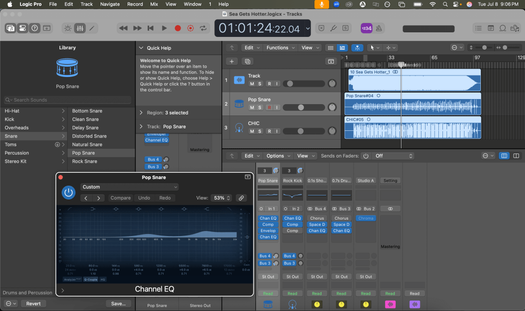 Audio mixing, Stitch and snare