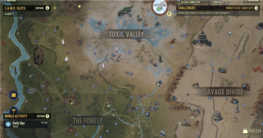 fallout 76 camp map update stitch and snare